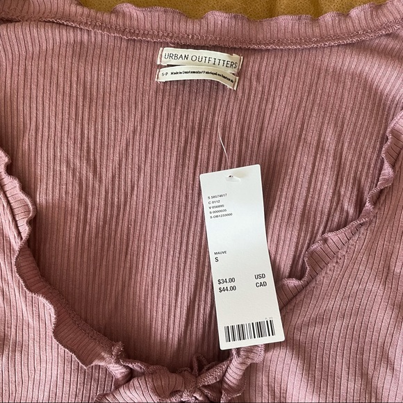 MAUVE TIE CROPPED CARDIGAN STYLED TOP - Picture 6 of 13